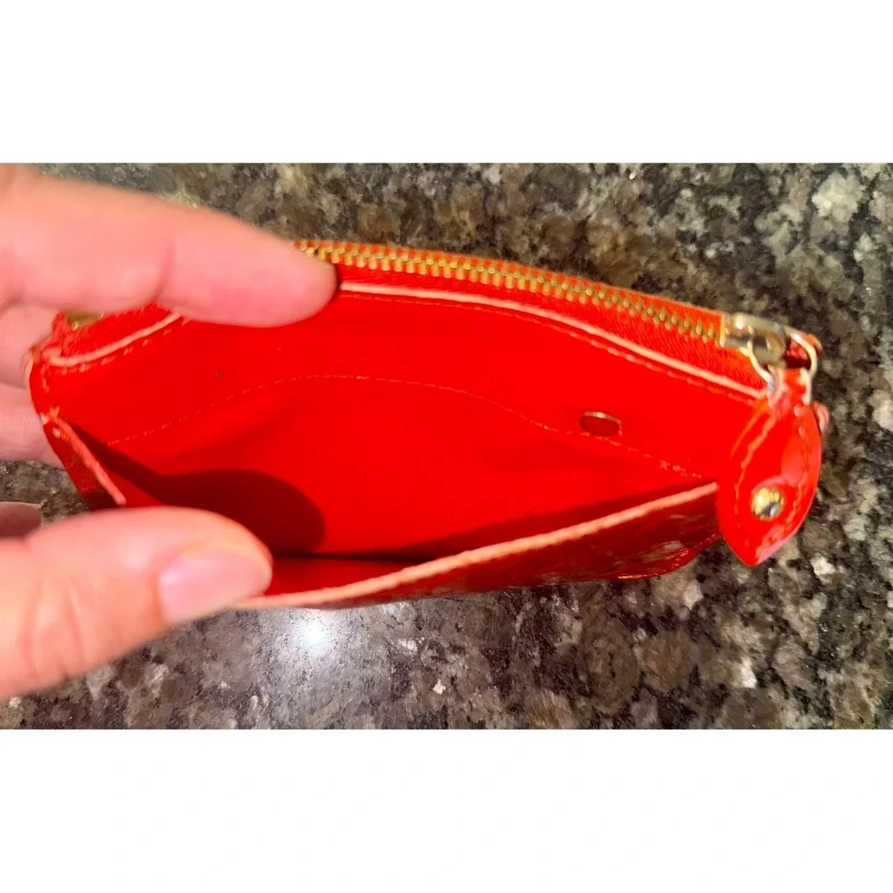 AUTHENTIC Louis Vuitton Vernis Key Pouch, Red